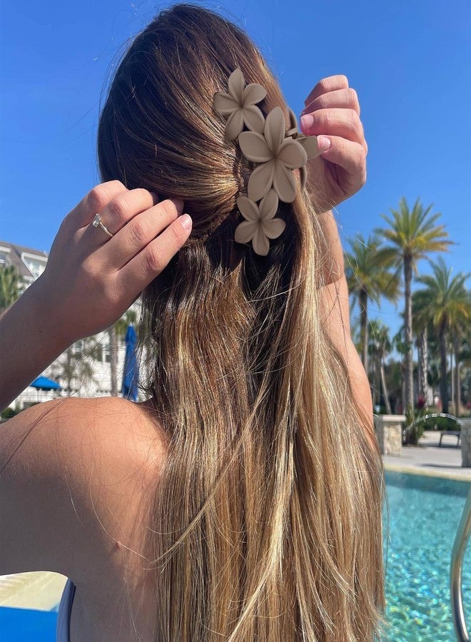 Canitor Flower Claw Clips for Women Hair Clips for Thick Thin Hair Hawaiian Plumeria Flower Clip Cute Summer Beach Hair Accessories Preppy Teen Girl Gifts Trendy Stuff - Image 5